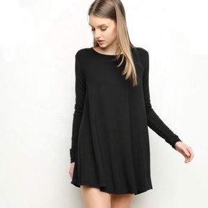 Brandy Melville Black Long Sleeve T-shirt Dress